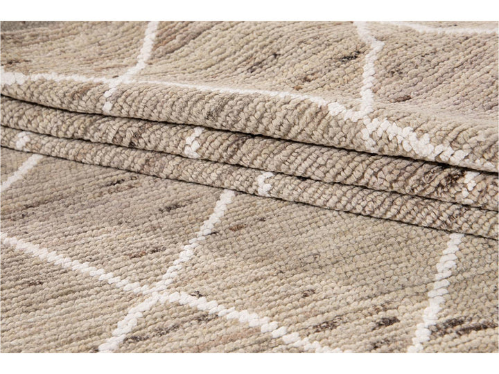 Modern Moroccan-Style Tribal Wool Rug 8 X 10