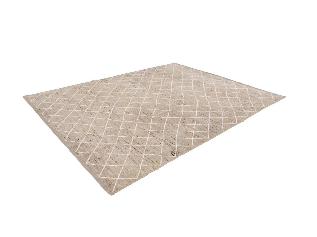 Modern Moroccan-Style Tribal Wool Rug 8 X 10