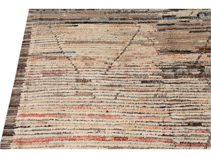 Modern Moroccan-Style Wool Rug 9 X 12