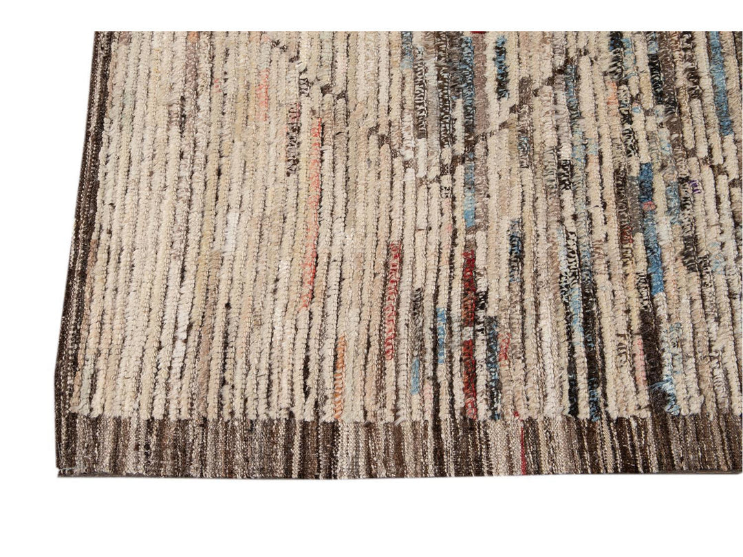 Modern Moroccan-Style Wool Rug 9 X 12