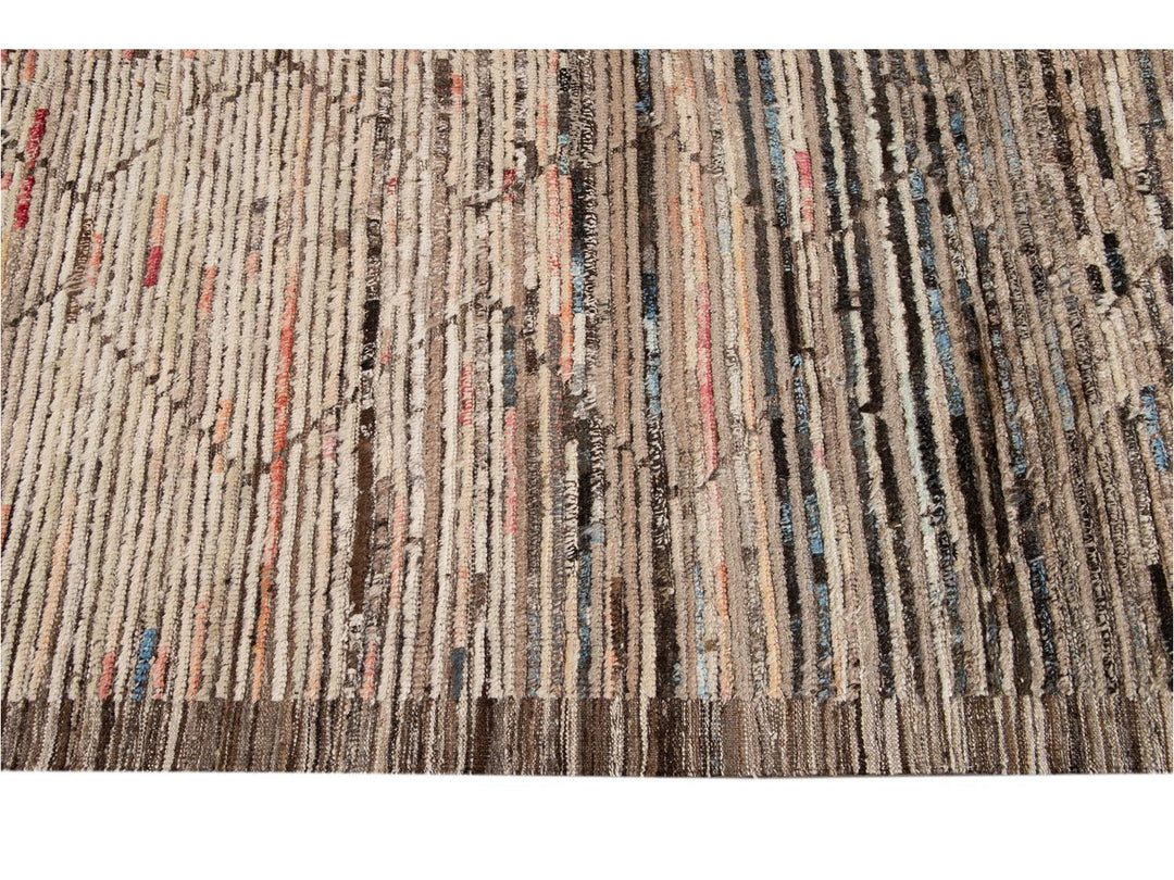 Modern Moroccan-Style Wool Rug 9 X 12