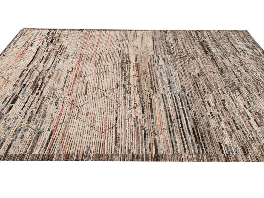 Modern Moroccan-Style Wool Rug 9 X 12