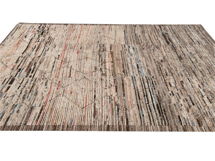 Modern Moroccan-Style Wool Rug 9 X 12