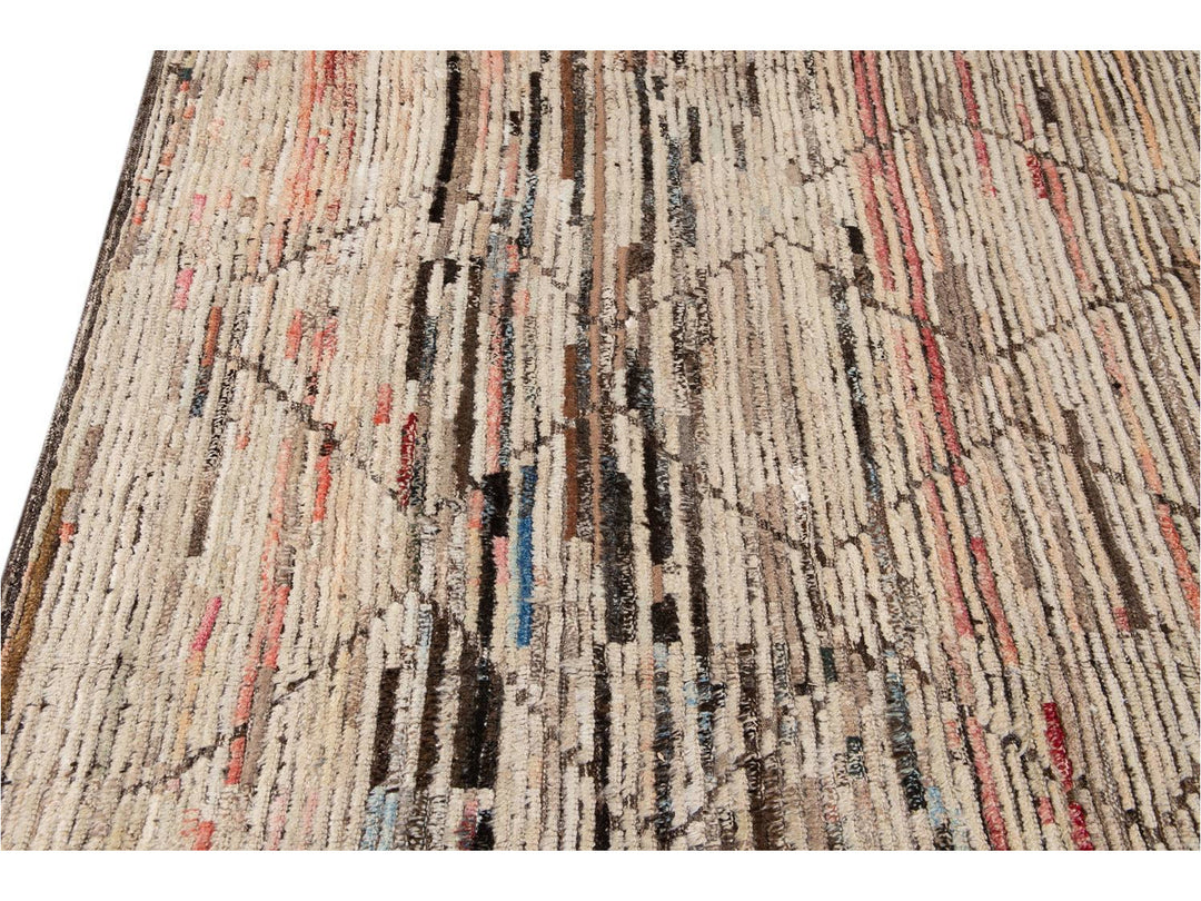 Modern Moroccan-Style Wool Rug 9 X 12