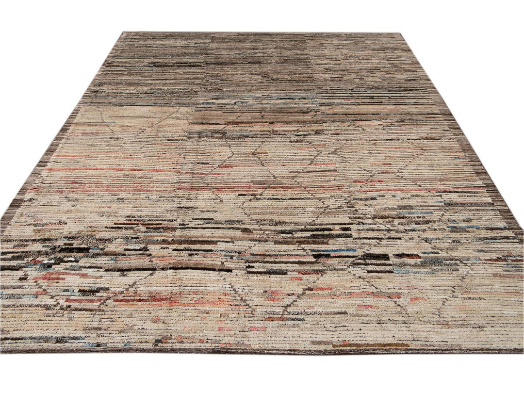 Modern Moroccan-Style Wool Rug 9 X 12