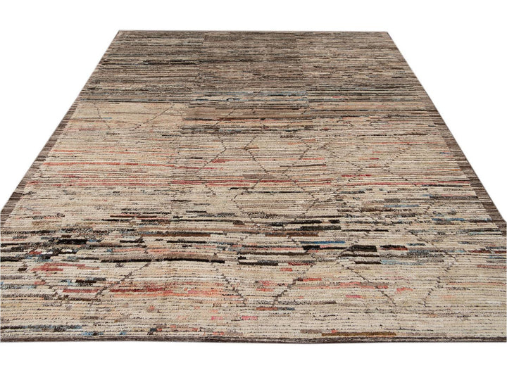 Modern Moroccan-Style Wool Rug 9 X 12