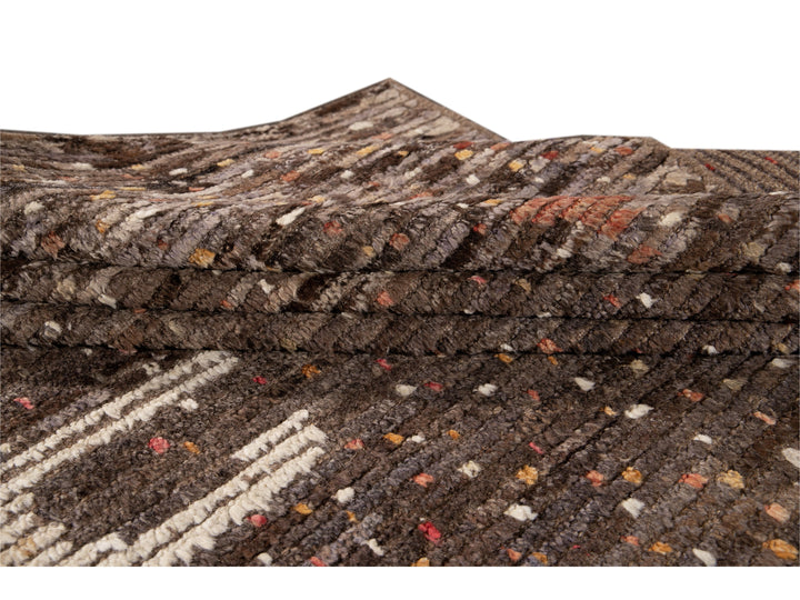 Modern Moroccan-Style Wool Rug 10 X 13