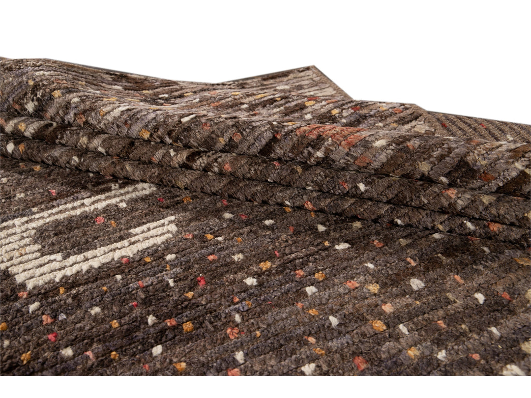 Modern Moroccan-Style Wool Rug 10 X 13