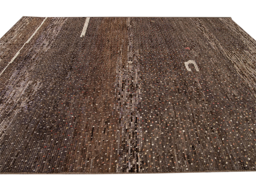 Modern Moroccan-Style Wool Rug 10 X 13