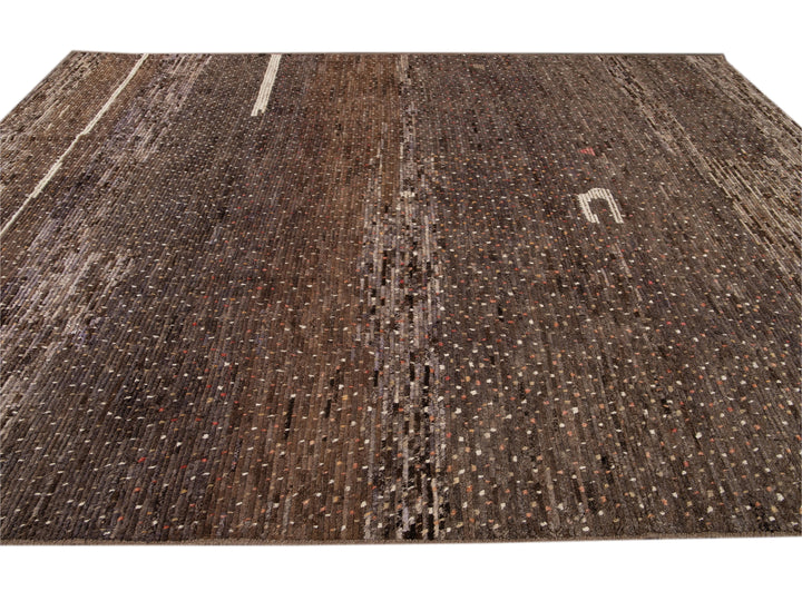 Modern Moroccan-Style Wool Rug 10 X 13