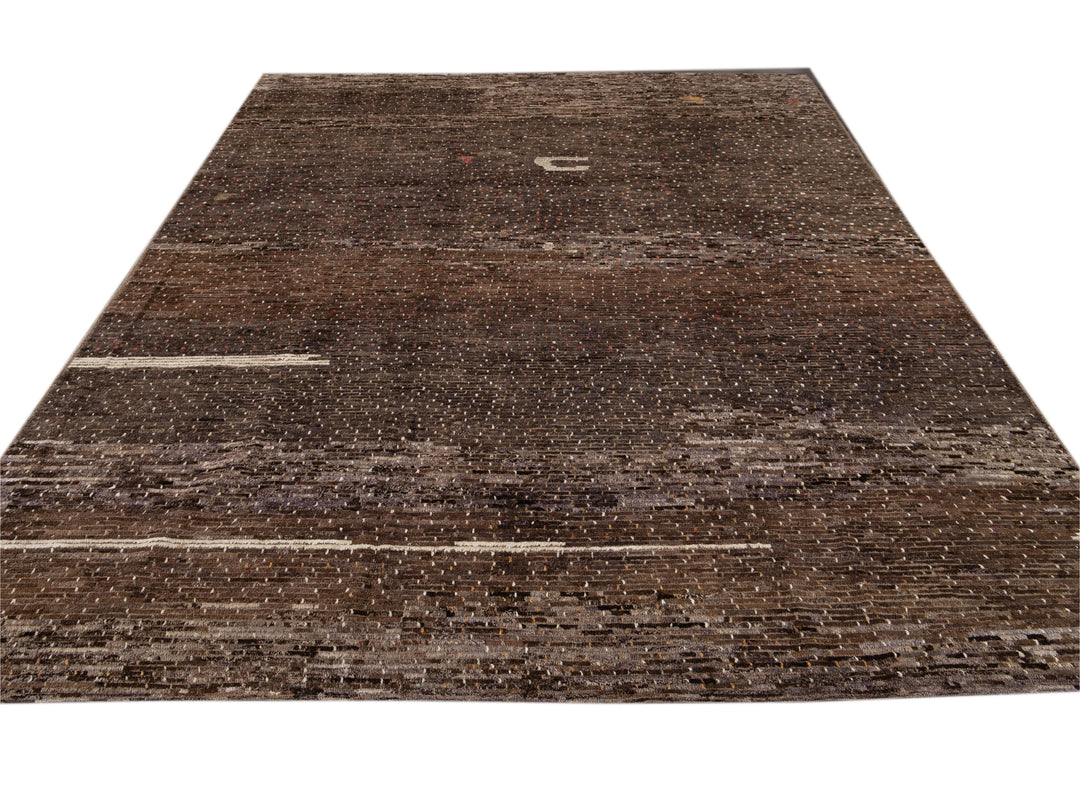 Modern Moroccan-Style Wool Rug 10 X 13