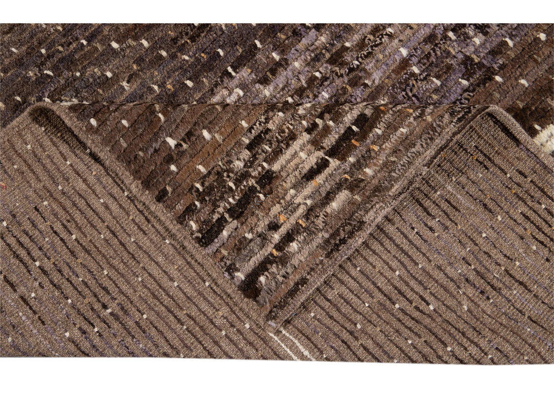 Modern Moroccan-Style Wool Rug 10 X 13