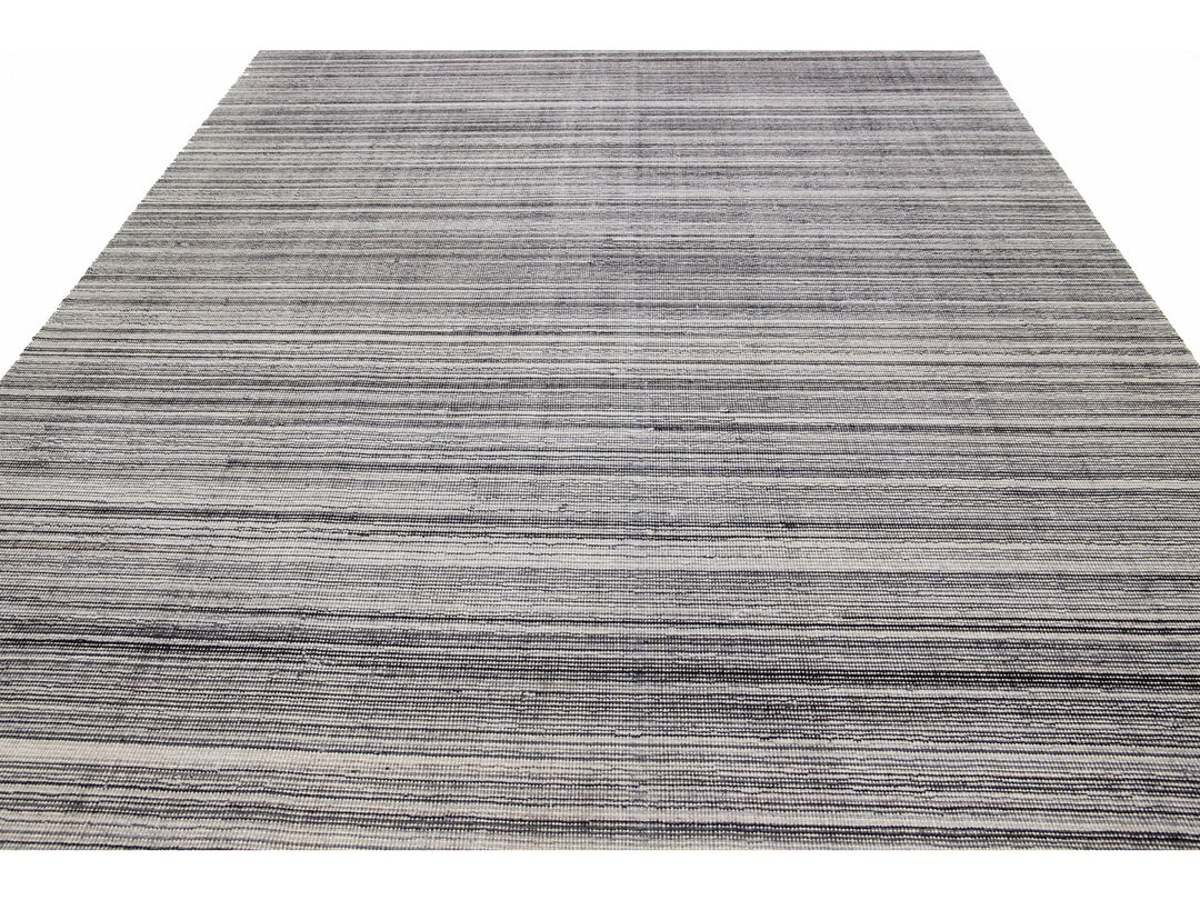 Modern Bamboo & Silk Groove Rug 9 X 12
