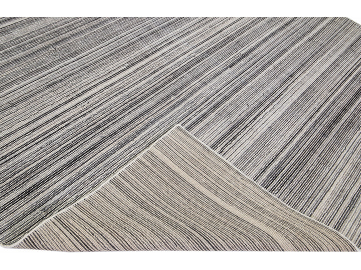 Modern Bamboo & Silk Groove Rug 9 X 12