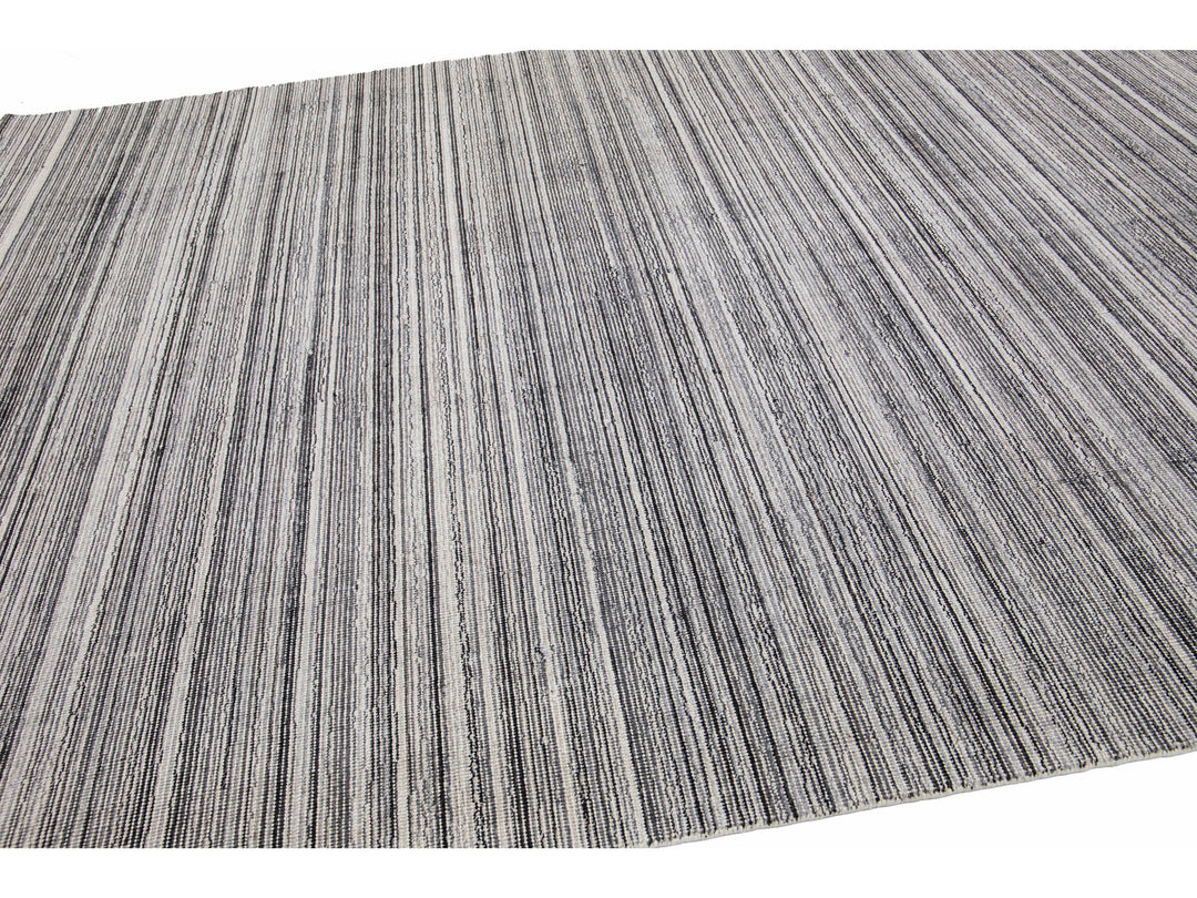 Modern Bamboo & Silk Groove Rug 9 X 12
