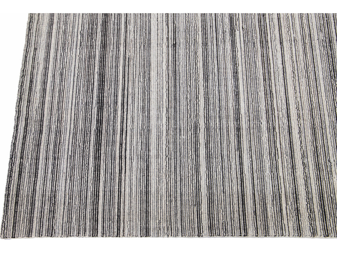 Modern Bamboo & Silk Groove Rug 9 X 12