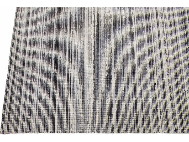 Modern Bamboo & Silk Groove Rug 9 X 12