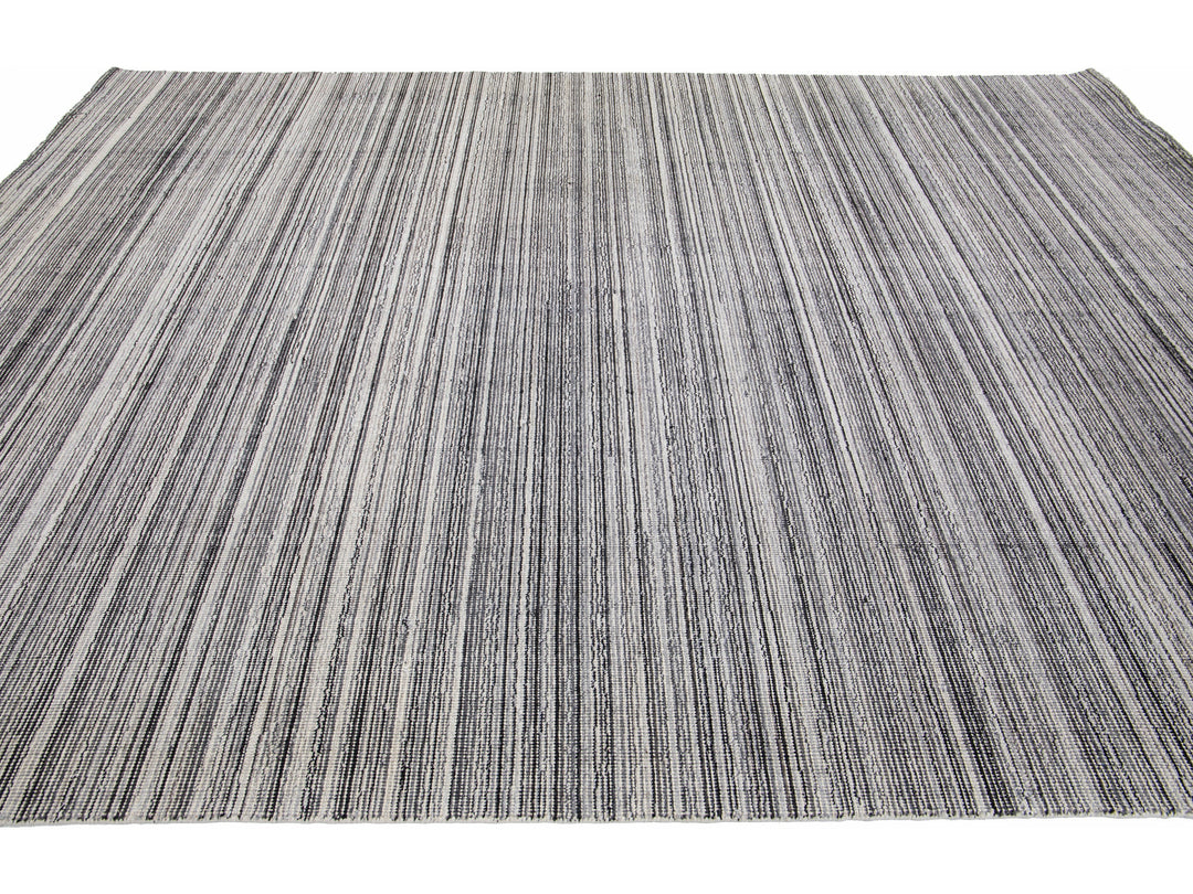 Modern Bamboo & Silk Groove Rug 9 X 12