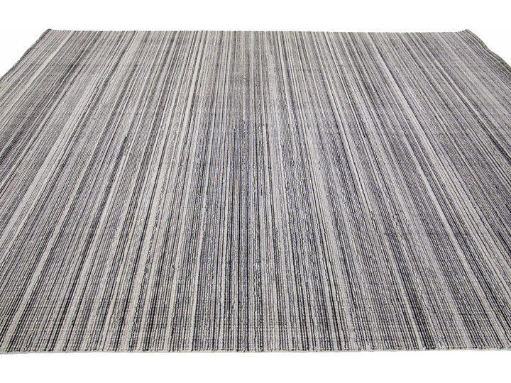 Modern Bamboo & Silk Groove Rug 9 X 12