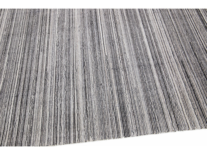 Modern Bamboo & Silk Groove Rug 9 X 12