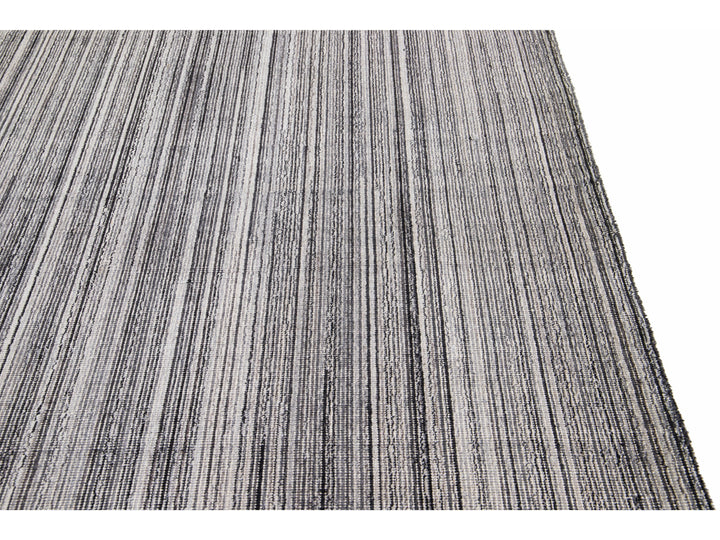 Modern Bamboo & Silk Groove Rug 9 X 12