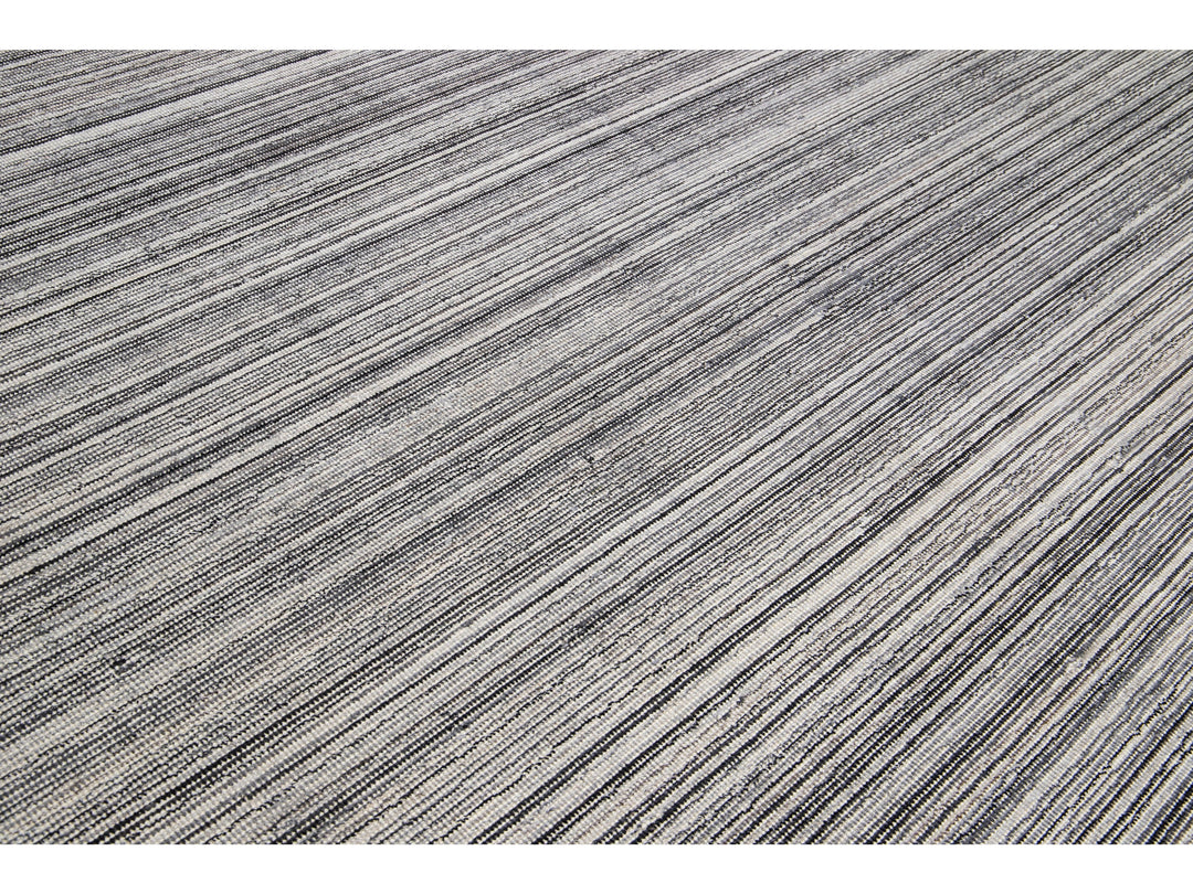 Modern Bamboo & Silk Groove Rug 9 X 12