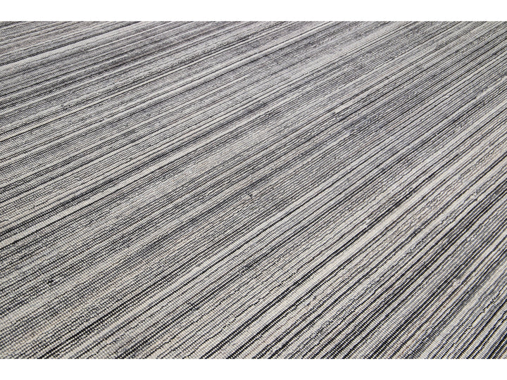 Modern Bamboo & Silk Groove Rug 9 X 12