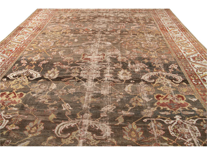 Early 20th Century Antique Bakhtiari Wool Rug 13 X 18