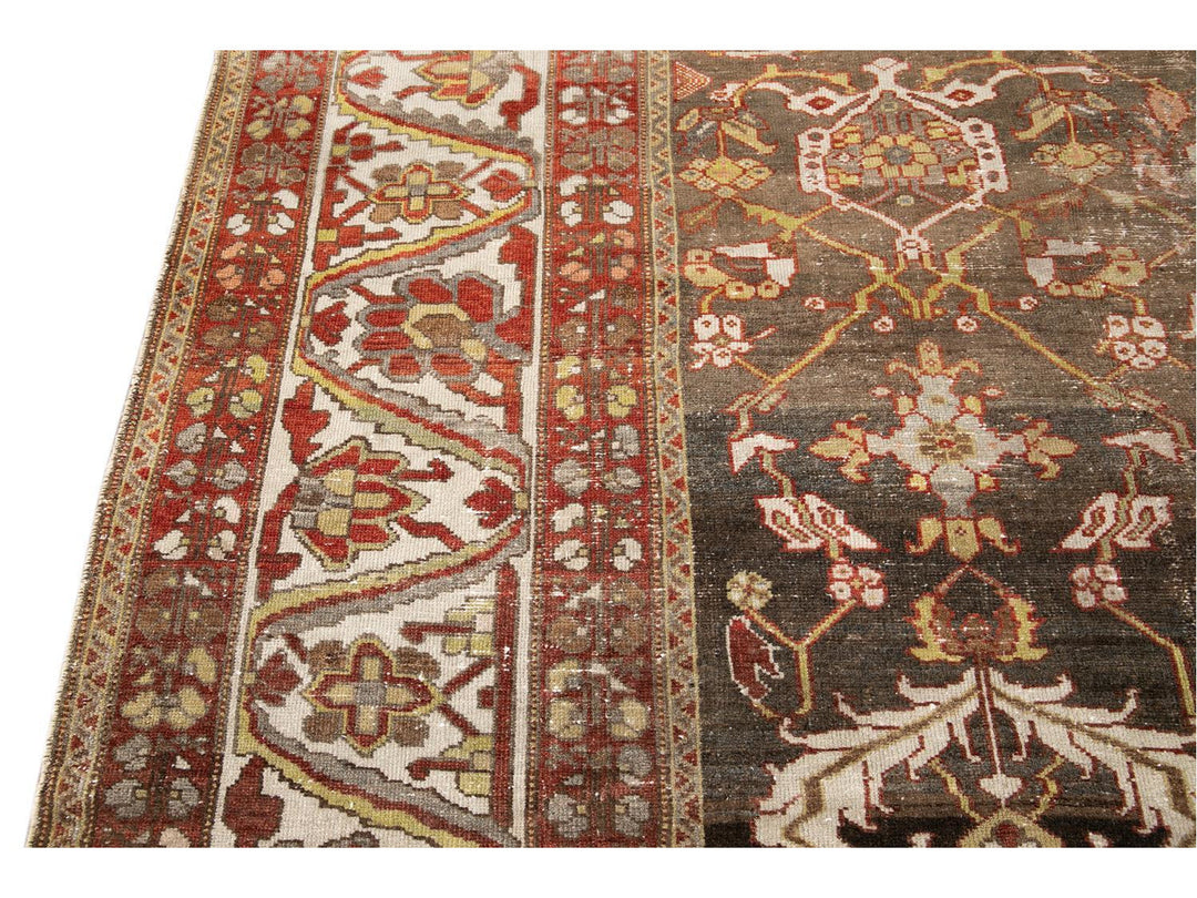 Early 20th Century Antique Bakhtiari Wool Rug 13 X 18