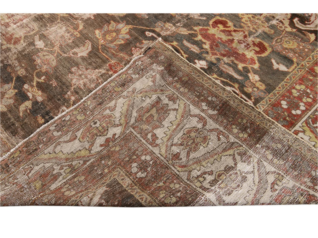Early 20th Century Antique Bakhtiari Wool Rug 13 X 18