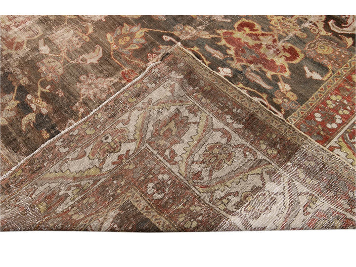 Early 20th Century Antique Bakhtiari Wool Rug 13 X 18
