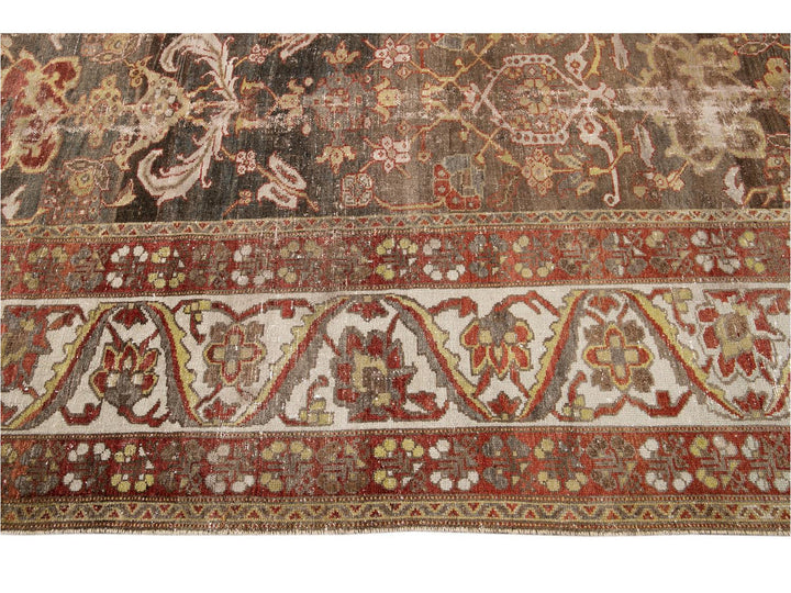 Early 20th Century Antique Bakhtiari Wool Rug 13 X 18