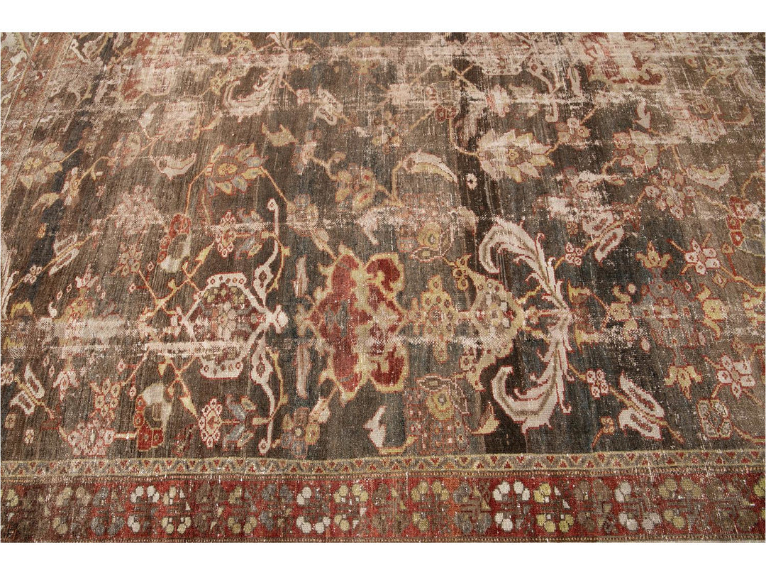 Early 20th Century Antique Bakhtiari Wool Rug 13 X 18