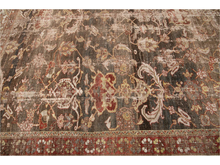 Early 20th Century Antique Bakhtiari Wool Rug 13 X 18