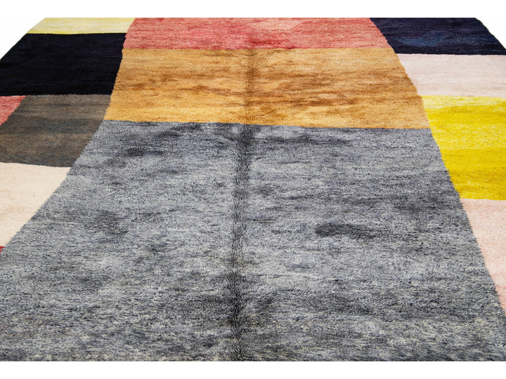 Modern Moroccan Wool Rug 11 X 13