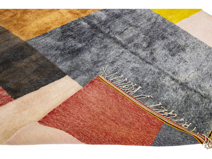 Modern Moroccan Wool Rug 11 X 13