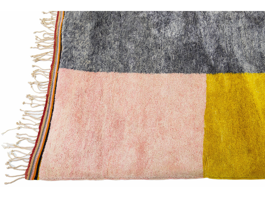 Modern Moroccan Handmade Abstract Multicolor Wool Rug