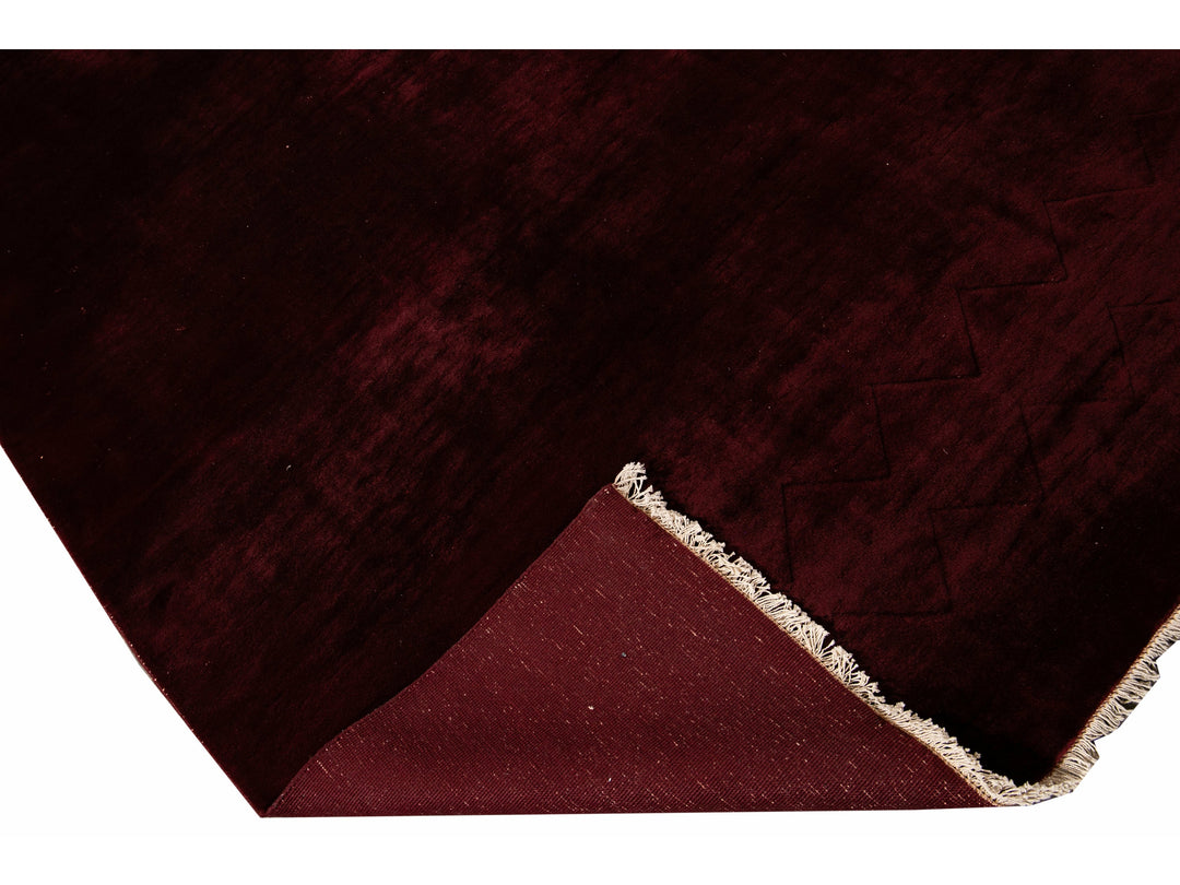 Antique Art Deco Red Handmade Chinese Dragon Design Wool Rug