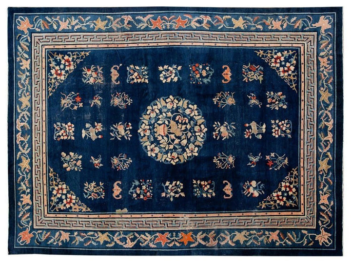 Antique Art Deco Chinese Peking Wool Rug 10' x 13'