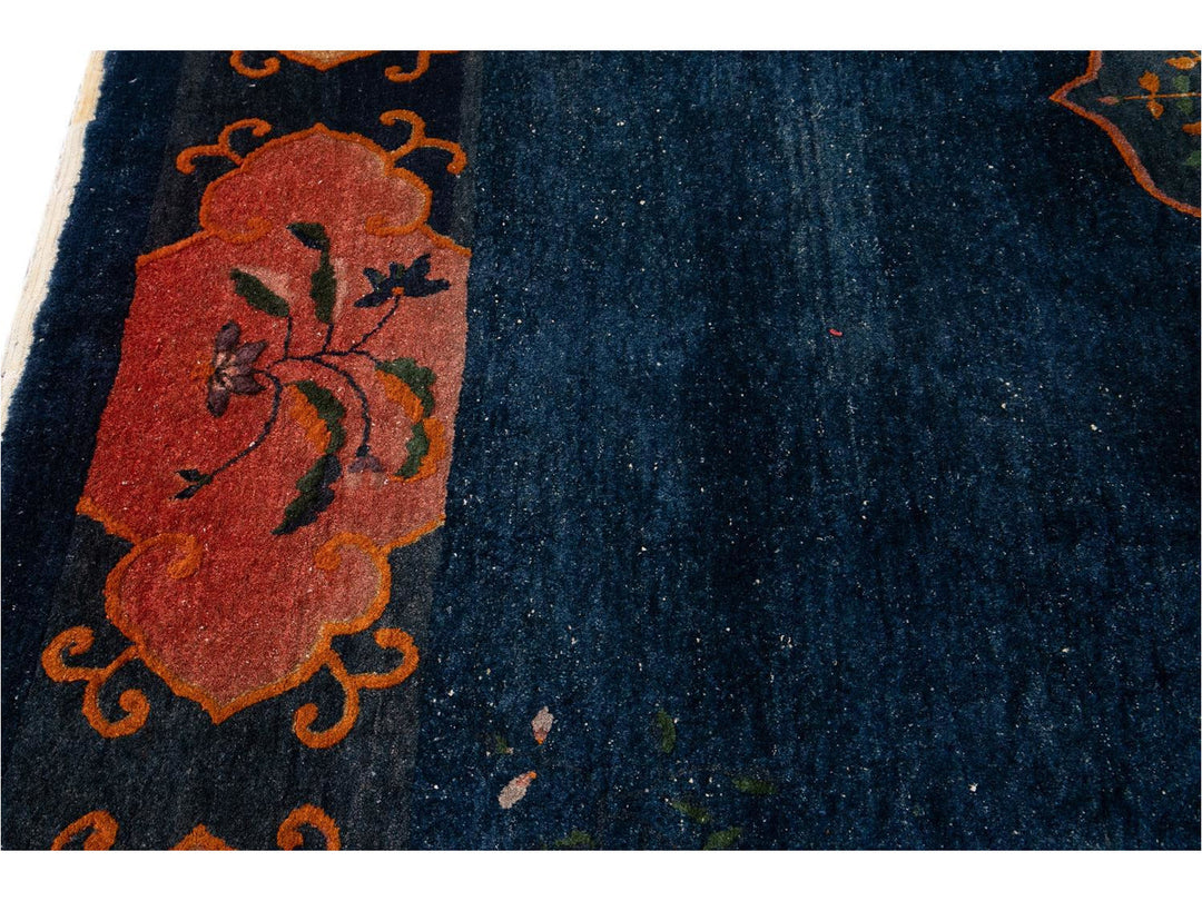 Antique Art Deco Chinese wool Rug 12 X 13