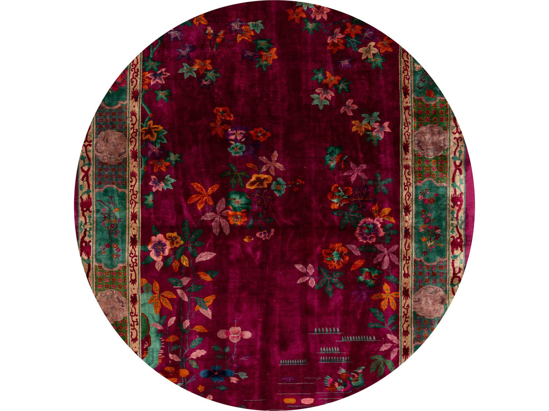 Antique Art Deco Chinese Rug 11 X 19