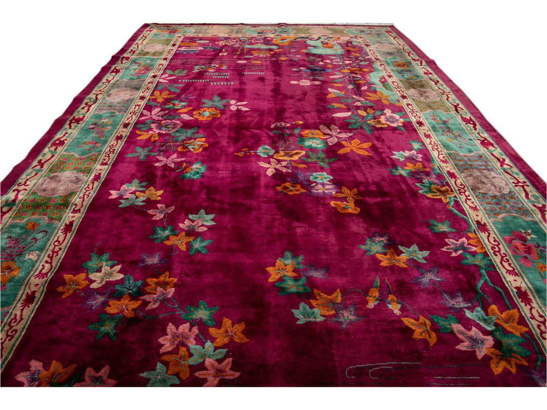 Antique Art Deco Chinese Rug 11 X 19