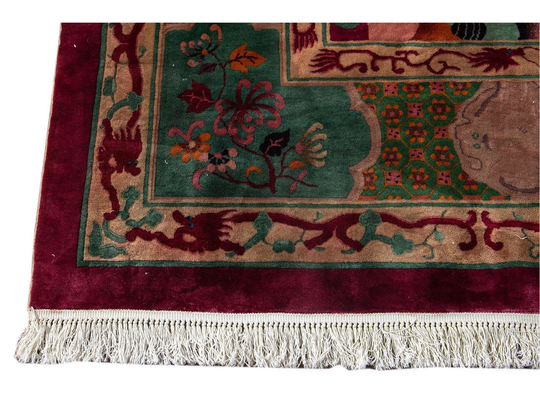 Antique Art Deco Chinese Rug 11 X 19