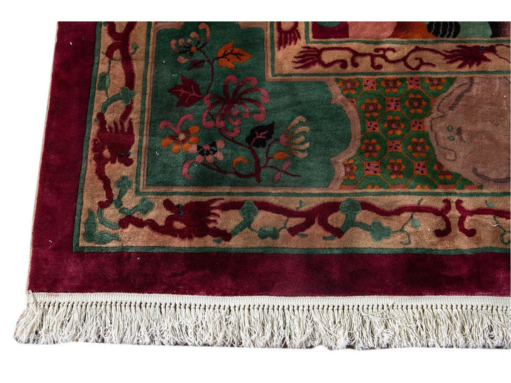 Antique Art Deco Chinese Rug 11 X 19