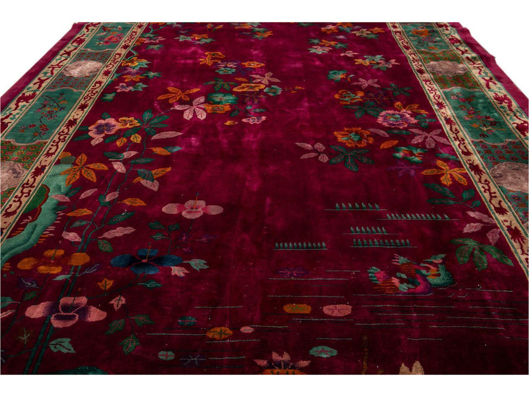 Antique Art Deco Chinese Rug 11 X 19