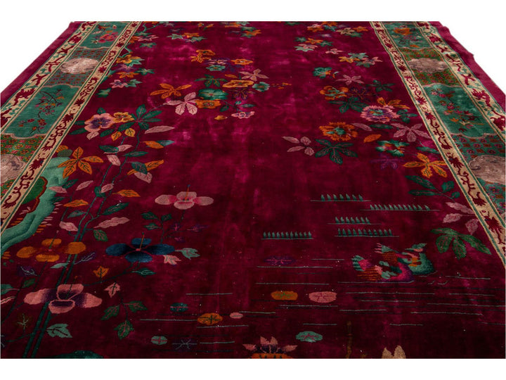 Antique Art Deco Chinese Rug 11 X 19