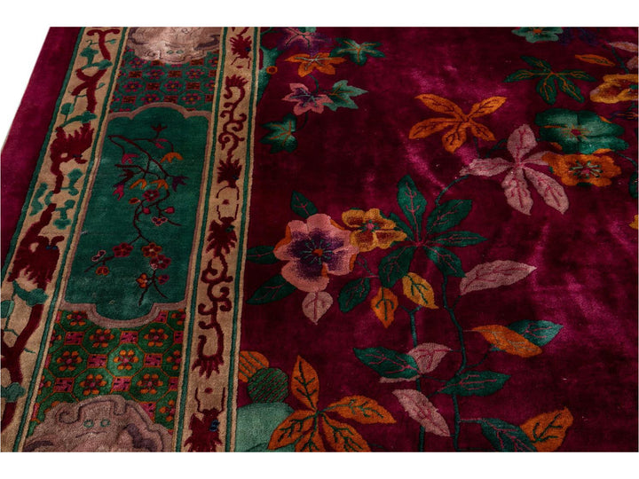 Antique Art Deco Chinese Rug 11 X 19