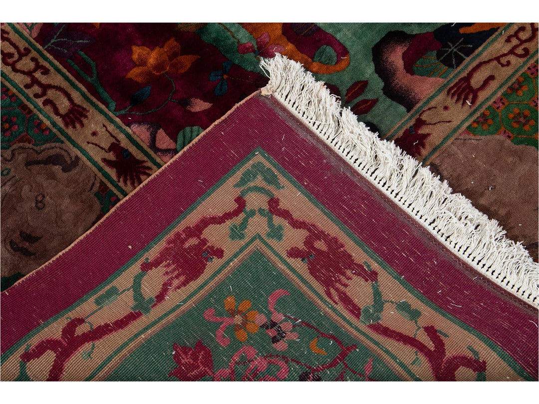 Antique Art Deco Chinese Rug 11 X 19