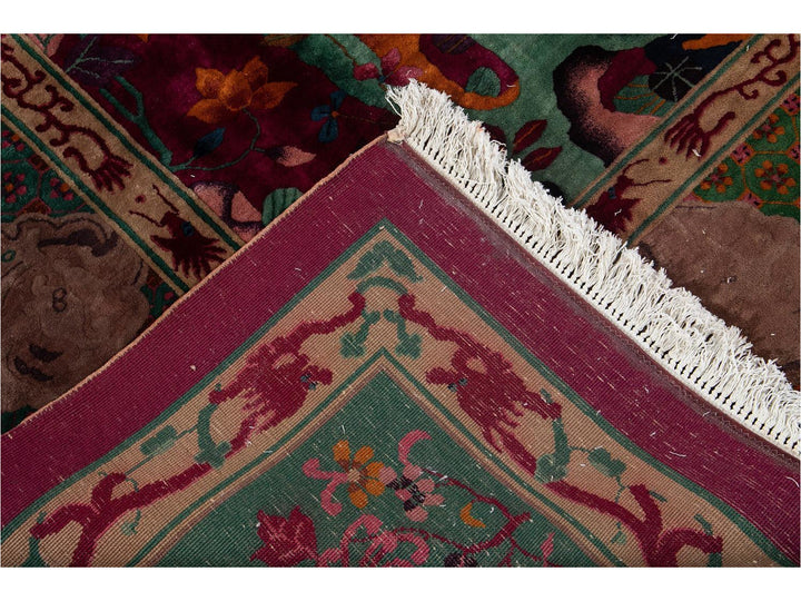 Antique Art Deco Chinese Rug 11 X 19