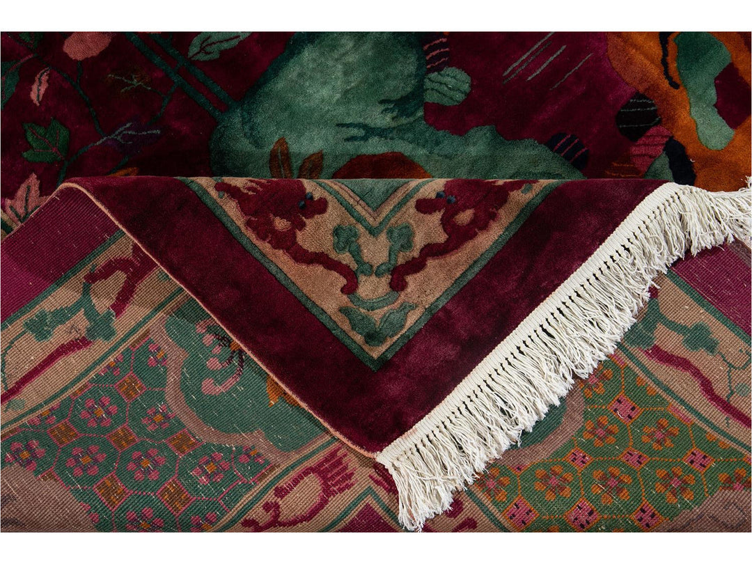 Antique Art Deco Chinese Rug 11 X 19